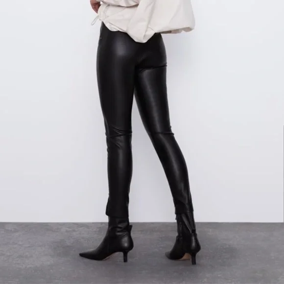 Zara Faux Leather Leggings - Picture 5 of 7